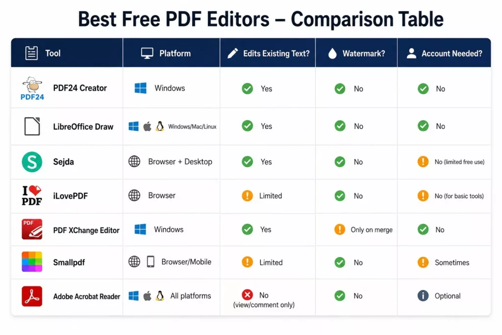 PDF Software Comparison