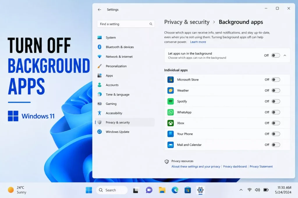 Turn Off Background Apps in Windows 11