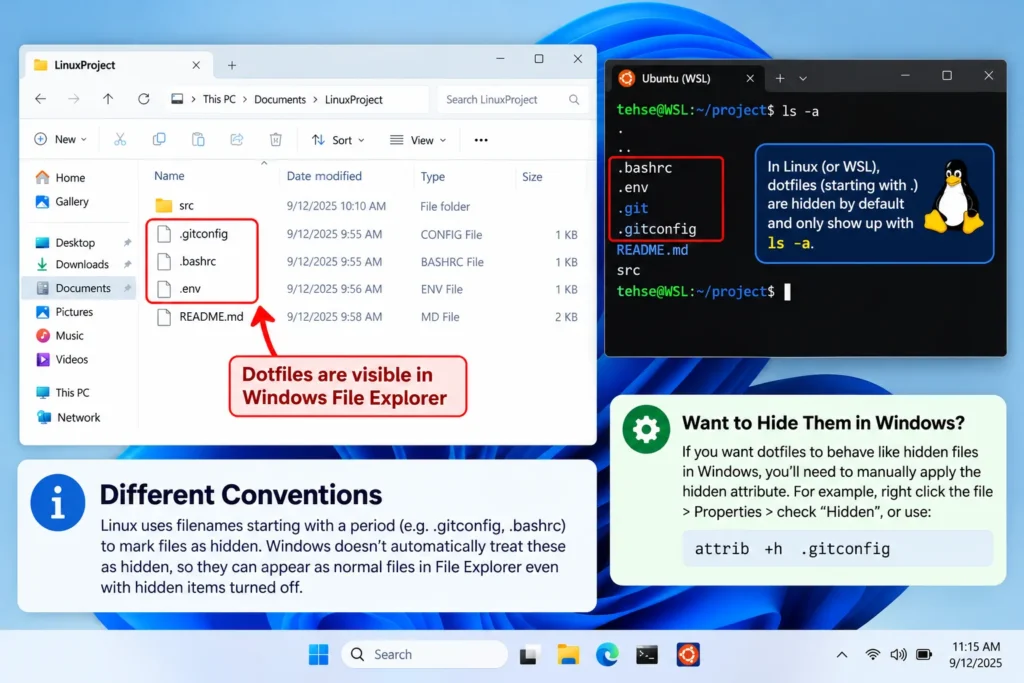 A Small Detail About Dotfiles and Linux Style Hidden Files