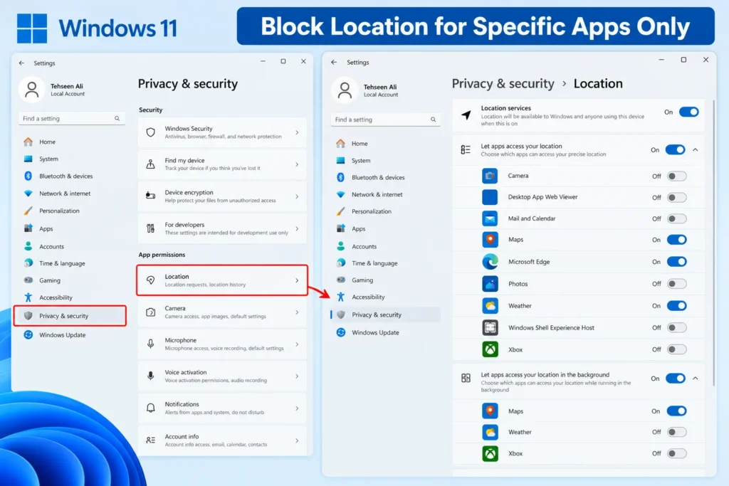 How to Disable Location Tracking on Windows 11 Block Location for Specific Apps Only
