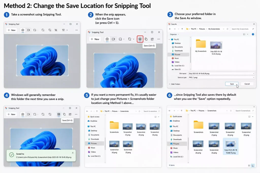 Change the Save Location for Snipping Tool