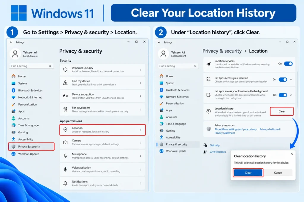 How to Disable Location Tracking on Windows 11 Clear Your Location History