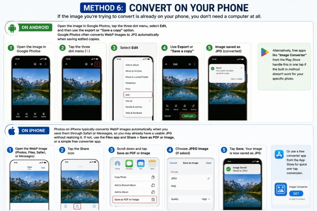 How to Convert WebP Images to JPG Without Software