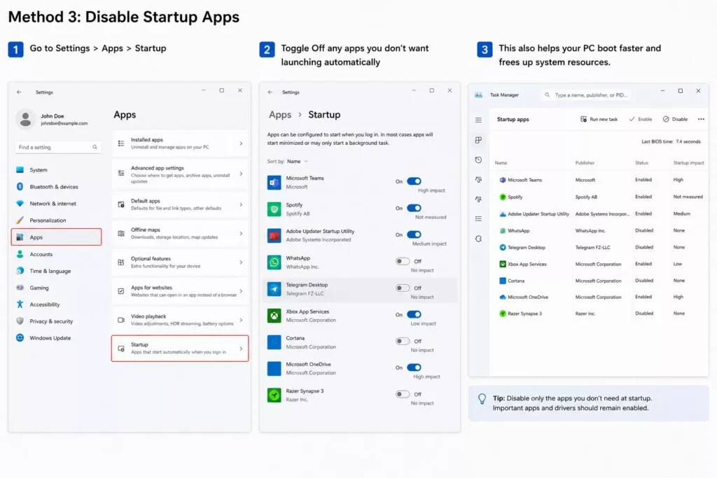 How to Stop Apps from Running in the Background on Windows 11 Disable Startup Apps in Windows 11