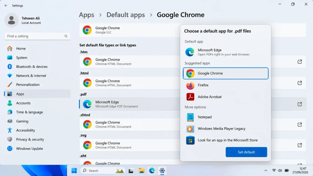 How to Change Your Default Browser in Windows 11 Double Check the Individual File Associations