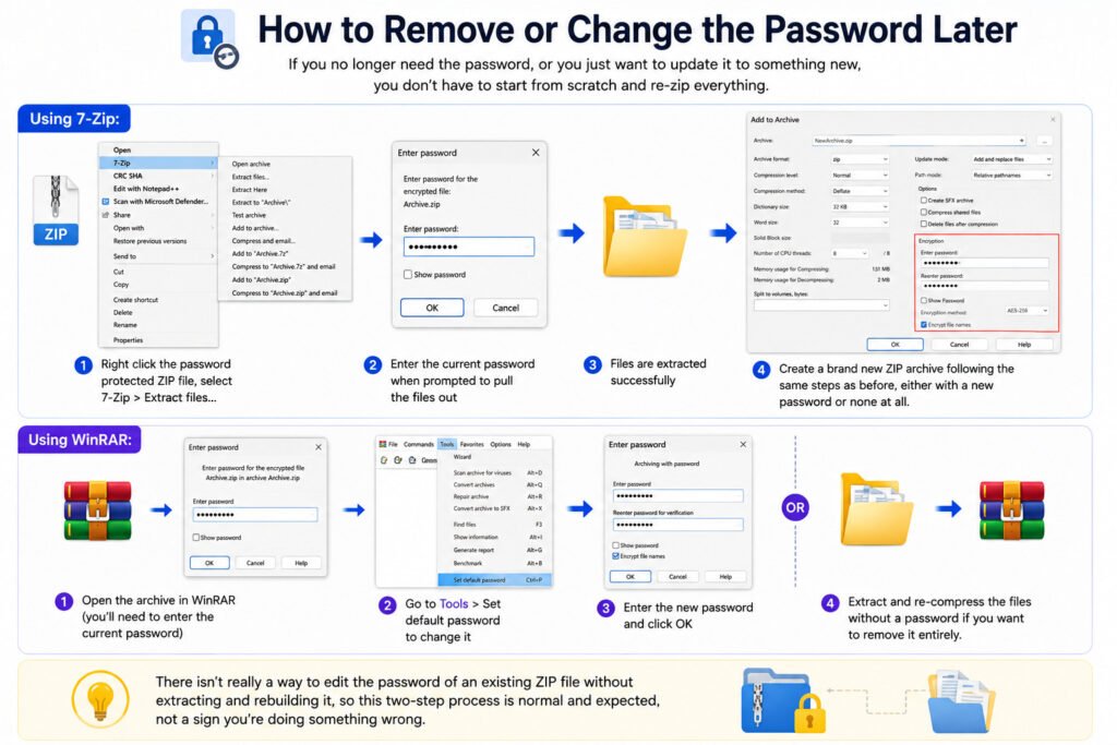 How to Remove or Change the Password Later