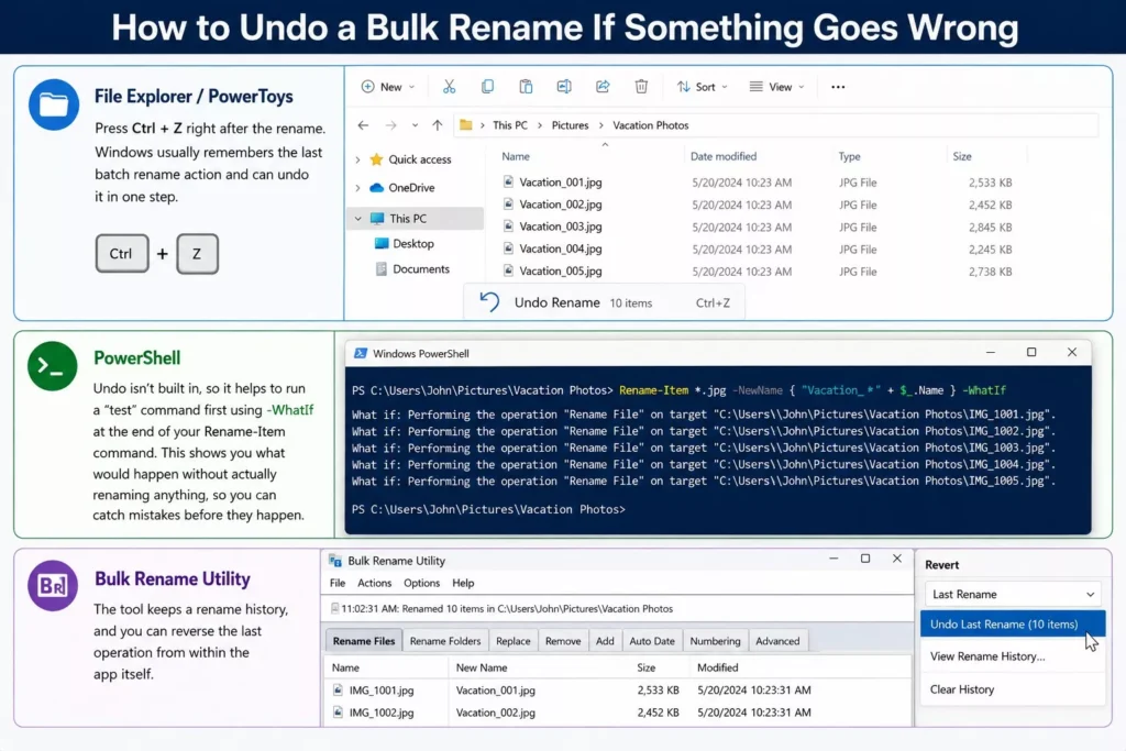 How to Undo a Bulk Rename If Something Goes Wrong