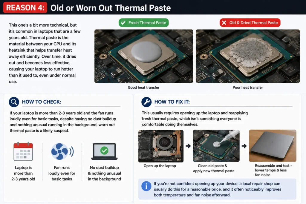 Old or Worn Out Thermal Paste