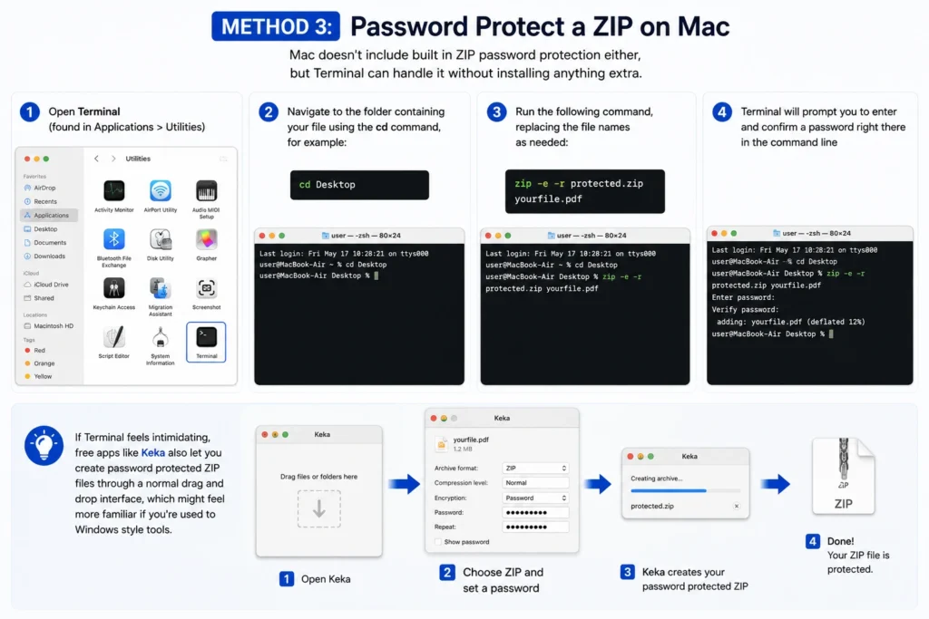 Password Protect a ZIP on Mac