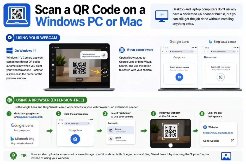 How to Scan QR Codes Without Installing an App Scan a QR Code on a Windows PC or Mac