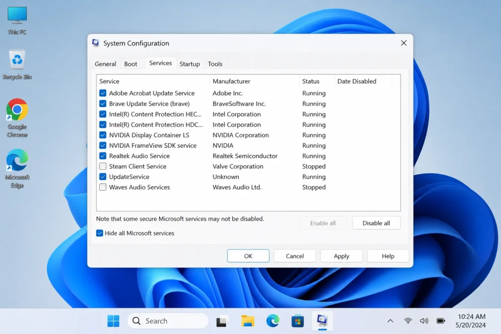 How to Disable Startup Apps Without Task Manager System Configuration ( msconfig
