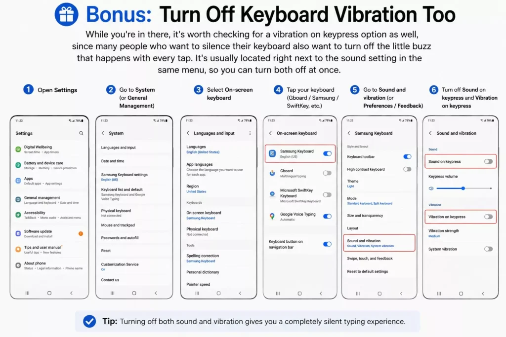 Turn Off Keyboard Vibration Too