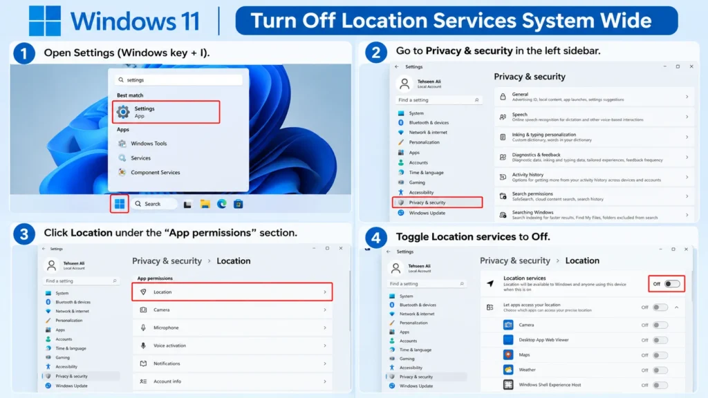 How to Disable Location Tracking on Windows 11 Turn Off Location Services System Wide
