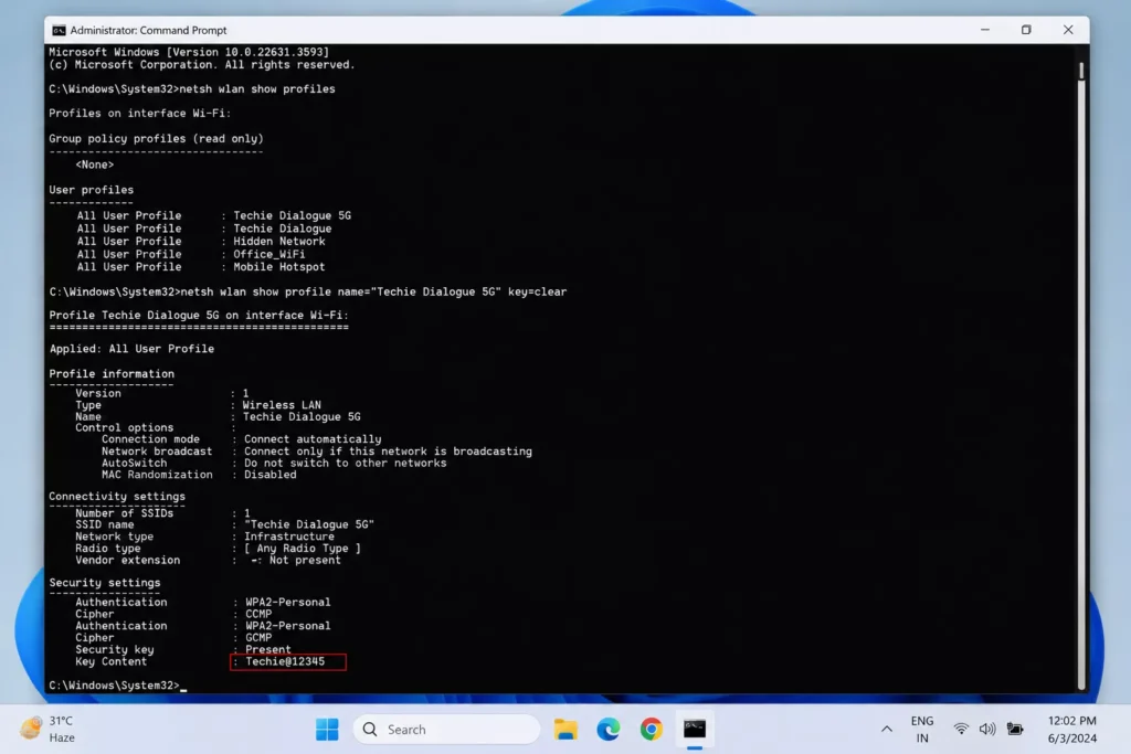How to View Saved Wi-Fi Passwords on Windows 11 Use Command Prompt to View Any Saved Wi-Fi Password