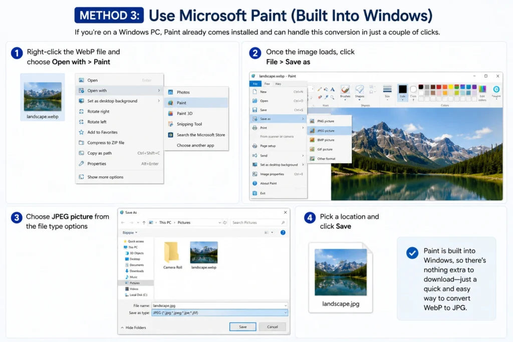 Use Microsoft Paint (Built Into Windows