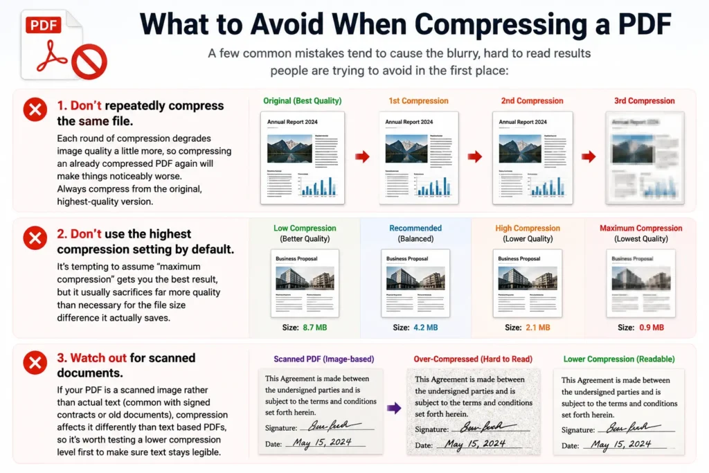 What to Avoid When Compressing a PDF