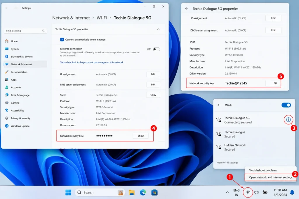 How to View Saved Wi-Fi Passwords on Windows 11 Wi-Fi Password Through Network Settings
